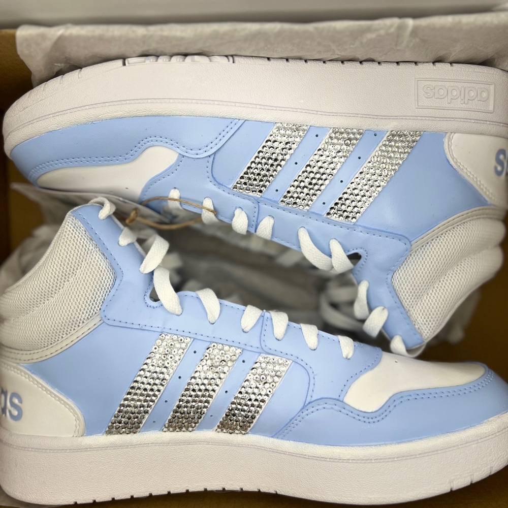 Custom Adidas Hoops 3.0 Mid Women Size 8.